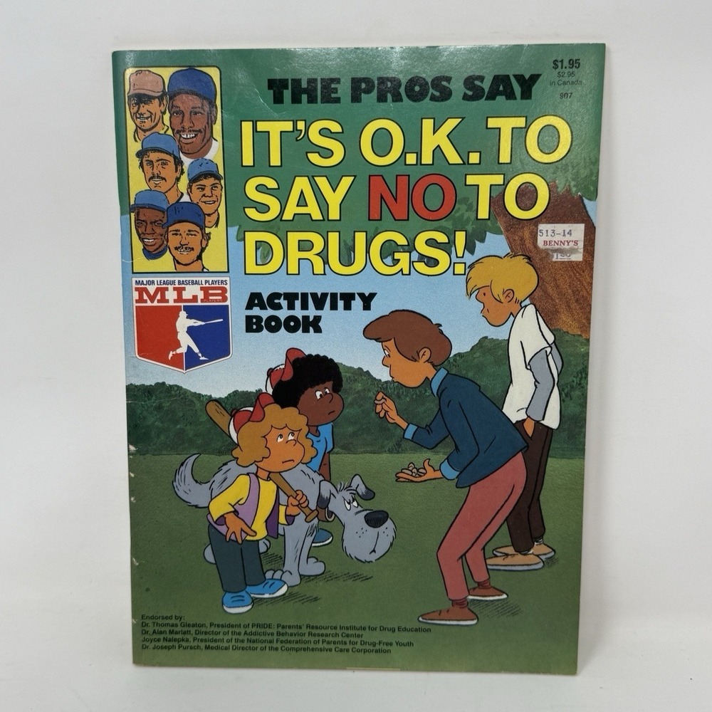 1986 MLB The Pros Say It's OK To Say No To Drugs! Coloring Book Vintage NEW